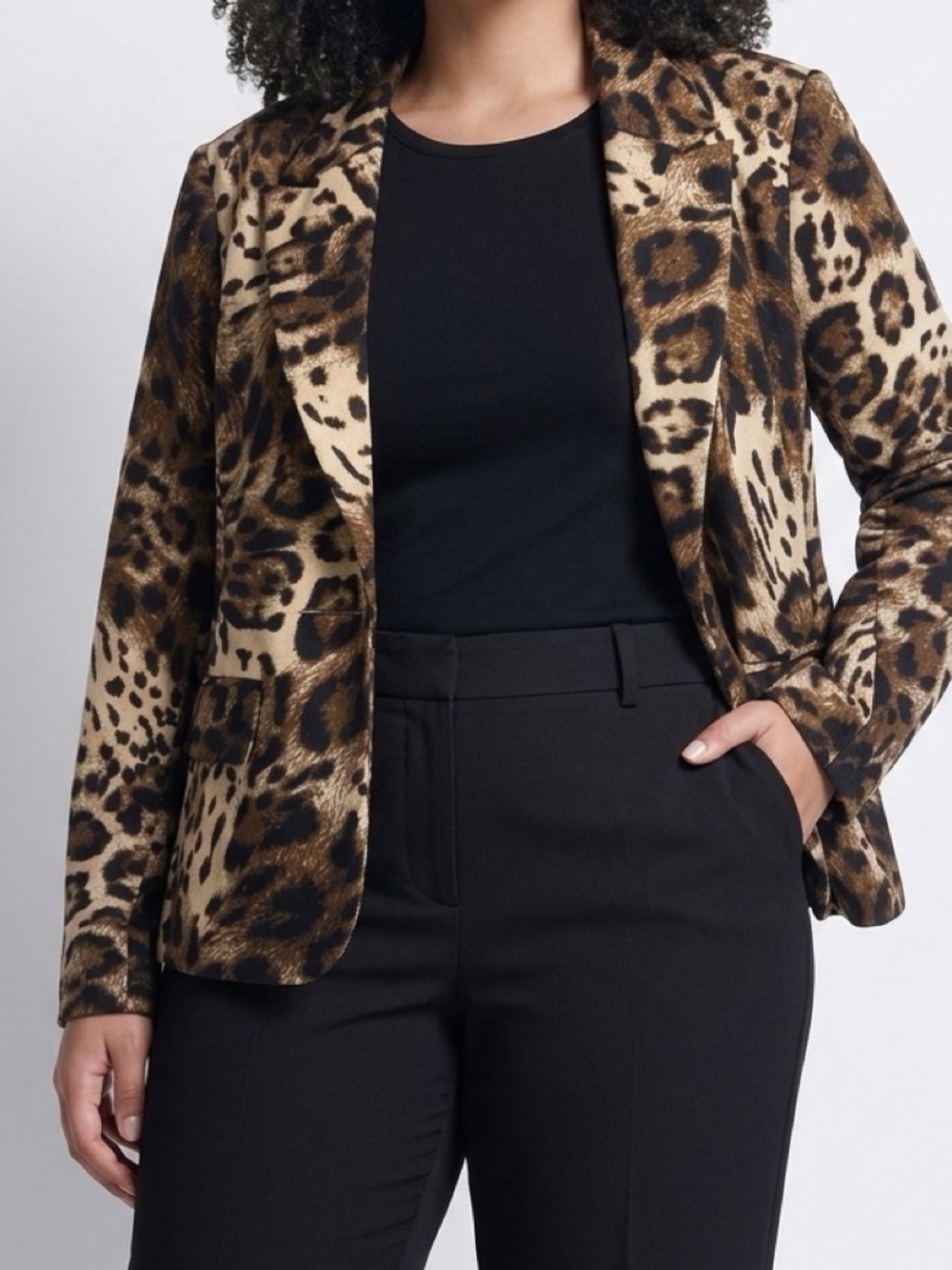 Investments Leopard-Print Blazer in Brown and Black